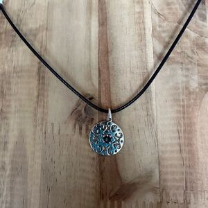 Elegant Sterling Silver and Sapphire Pendant Necklace